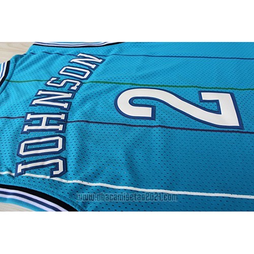 Camiseta Charlotte Hornets Larry Johnson #2 Retro Azul